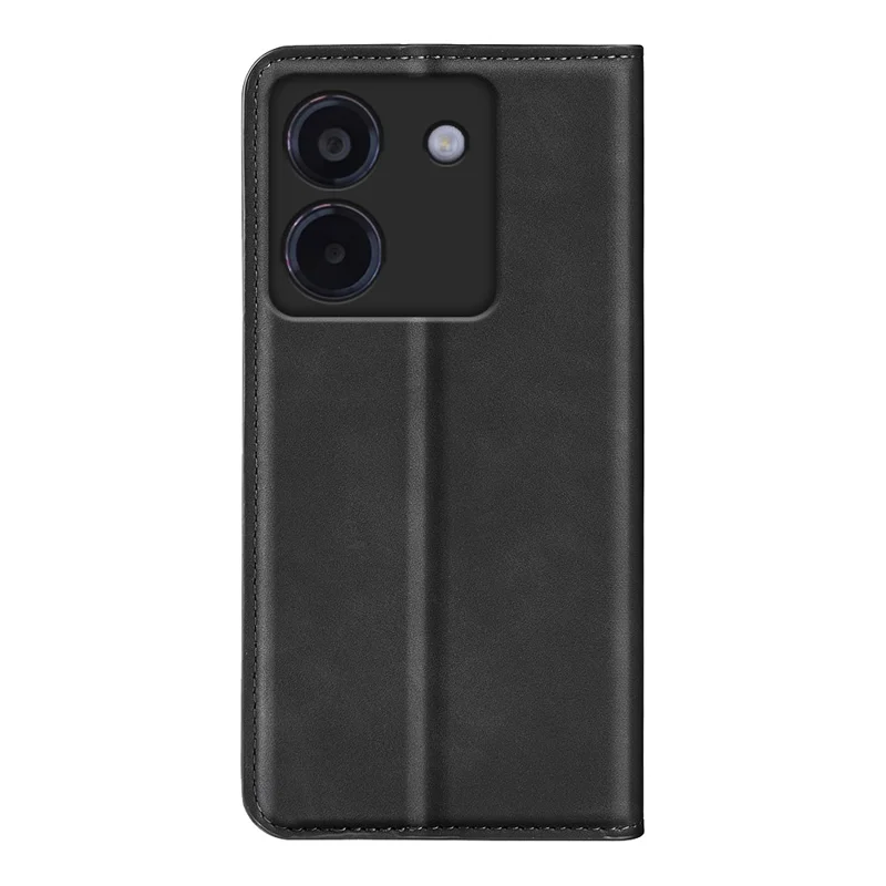 غطاء جلد مقاوم للانزلاق لهاتف Xiaomi Poco M7 Pro 5G، غطاء محفظة من الجلد الصناعي - أسود