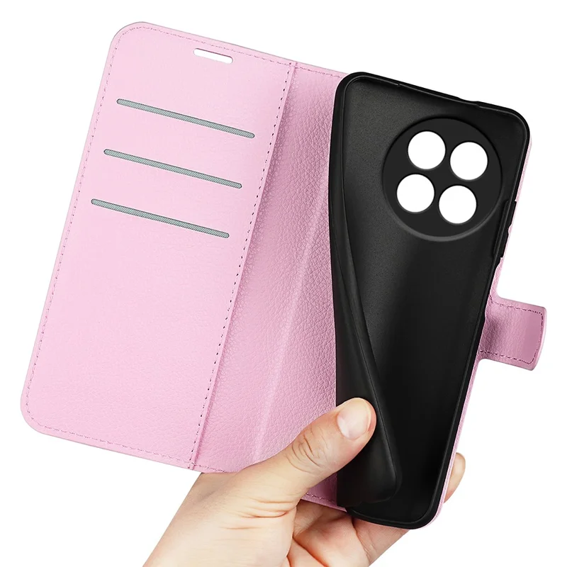 For OnePlus Ace 5 Pro 5G / Ace 5 5G / 13R 5G Case Litchi Texture Shockproof Leather Wallet Phone Cover - Pink