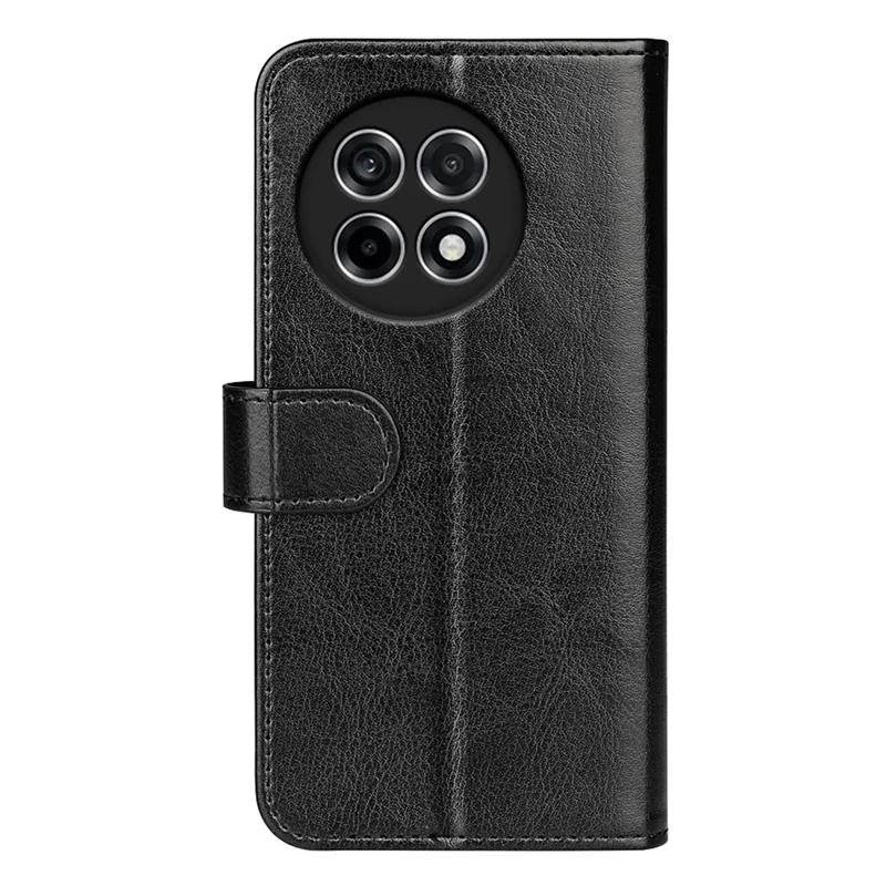 Cover a portafoglio in pelle per OnePlus Ace 5 Pro 5G, con texture "Crazy Horse" e supporto - Nero