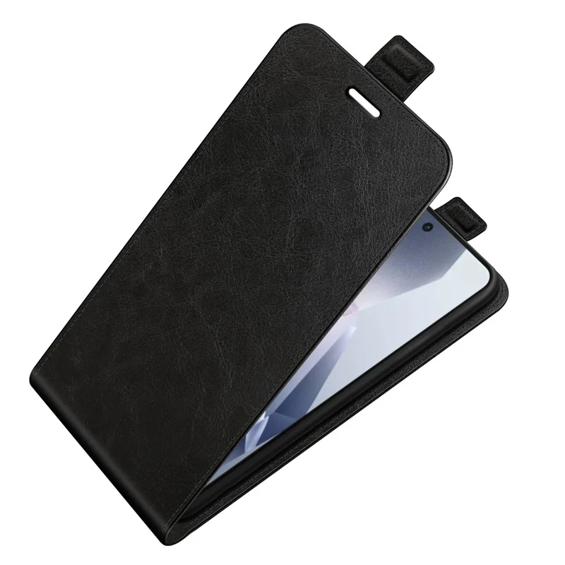 Custodia per OnePlus Ace 5 Pro 5G con alloggi per schede Flip verticale in pelle - Nero