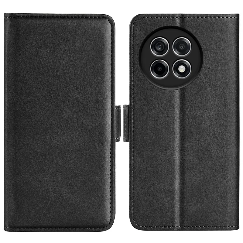 Cover del telefono in pelle con supporto per OnePlus Ace 5 Pro 5G - Portafogli con texture di vitello - Nero