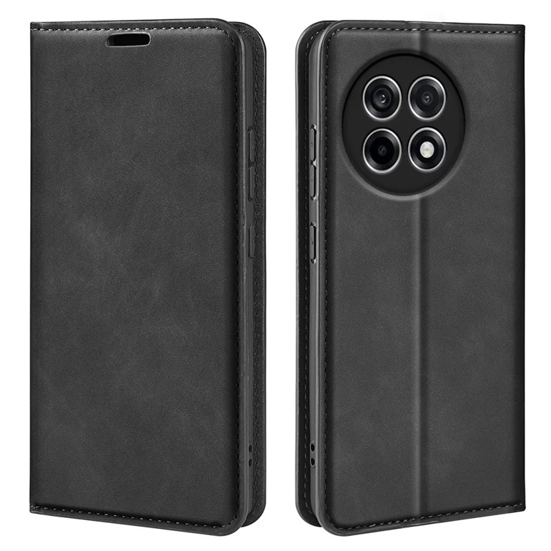 For OnePlus Ace 5 Pro 5G / Ace 5 5G / 13R 5G Case Skin Touch Leather Wallet Phone Cover - Black