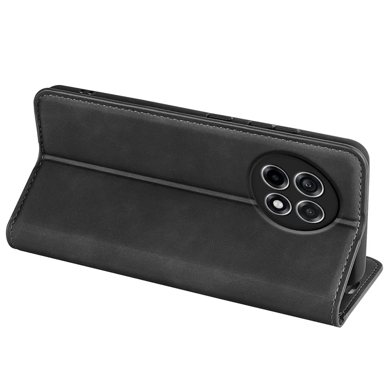 For OnePlus Ace 5 Pro 5G / Ace 5 5G / 13R 5G Case Skin Touch Leather Wallet Phone Cover - Black