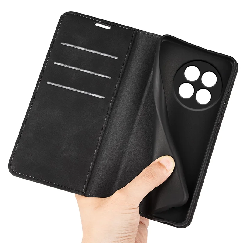 For OnePlus Ace 5 Pro 5G / Ace 5 5G / 13R 5G Case Skin Touch Leather Wallet Phone Cover - Black