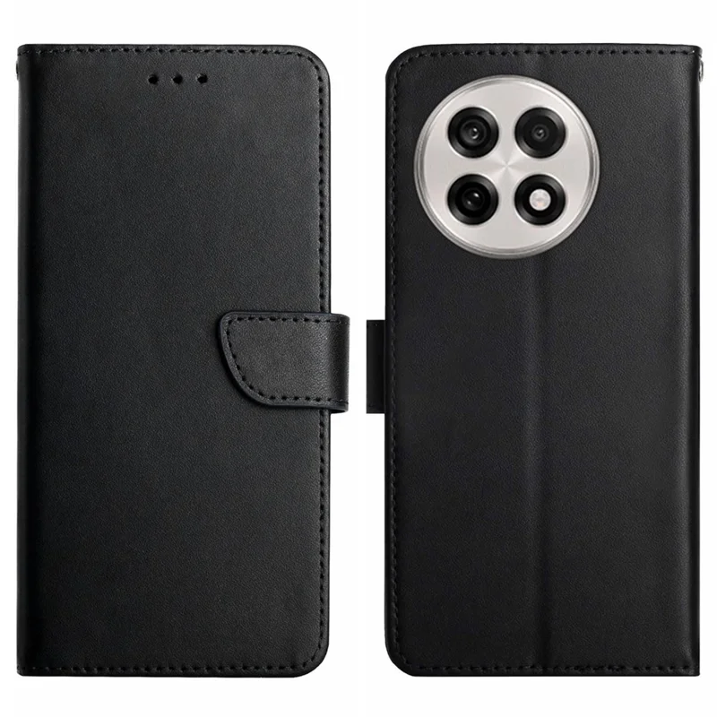 Funda para OnePlus 13R 5G de Cuero Auténtico de Vaca, Textura Nappa - Negro