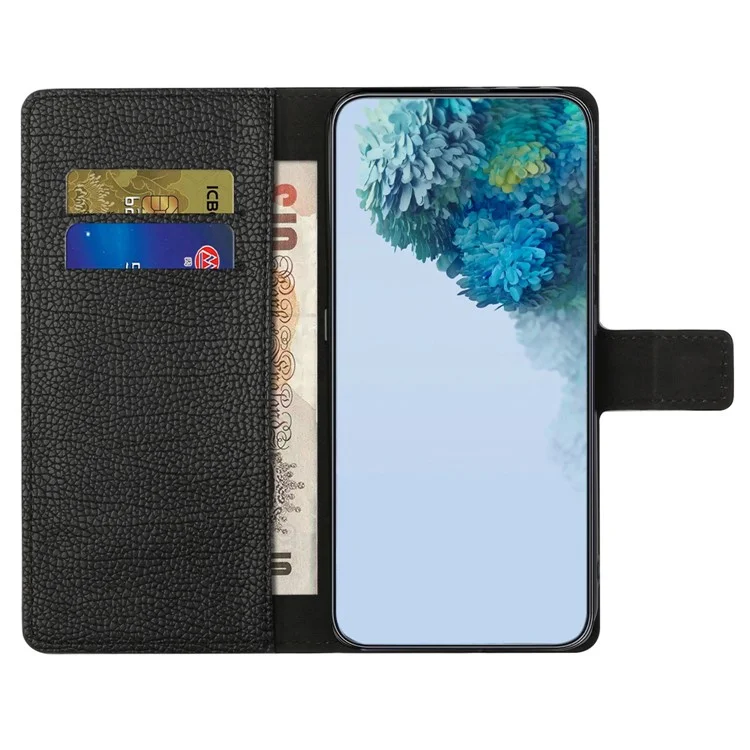 Custodia Per Telefono a Prova di Drop Per Samsung Galaxy A23e / A23S, Supporto Per il Portafoglio Per Smartphone Per Texture Litchi Anti-scratch - Nero