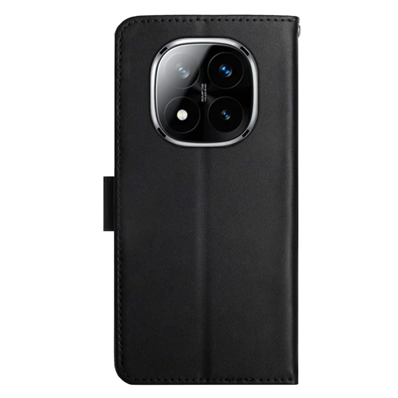 Für Xiaomi Redmi Note 14 Pro 4G Hülle Echtes Kuhlederhülle Nappaleder-Optik - Schwarz