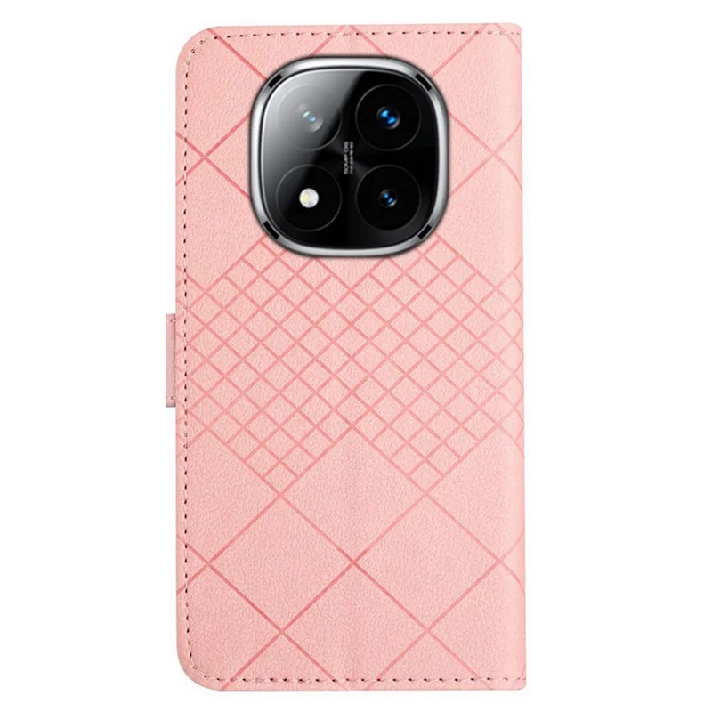 For Xiaomi Redmi Note 14 Pro 4G Wallet Phone Case Imprint PU Leather Flip Folio Cover - Pink