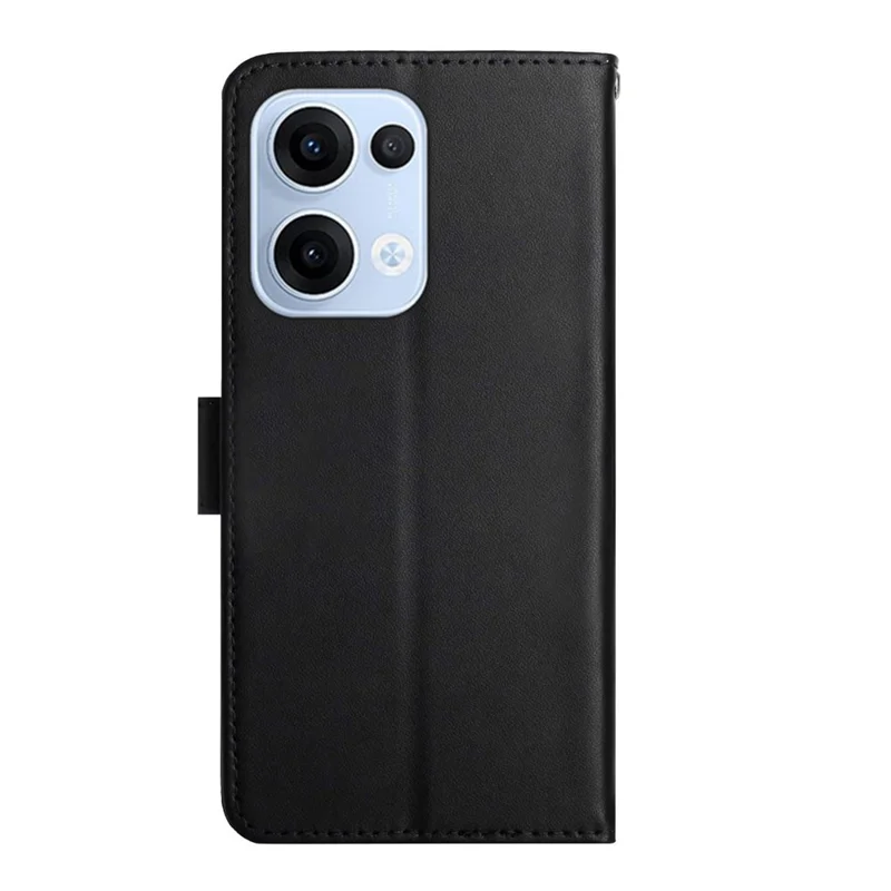 Per Oppo Reno13 5G (Globale) Cover in Vera Pelle di Mucca per Telefono Texture Nappa - Nero