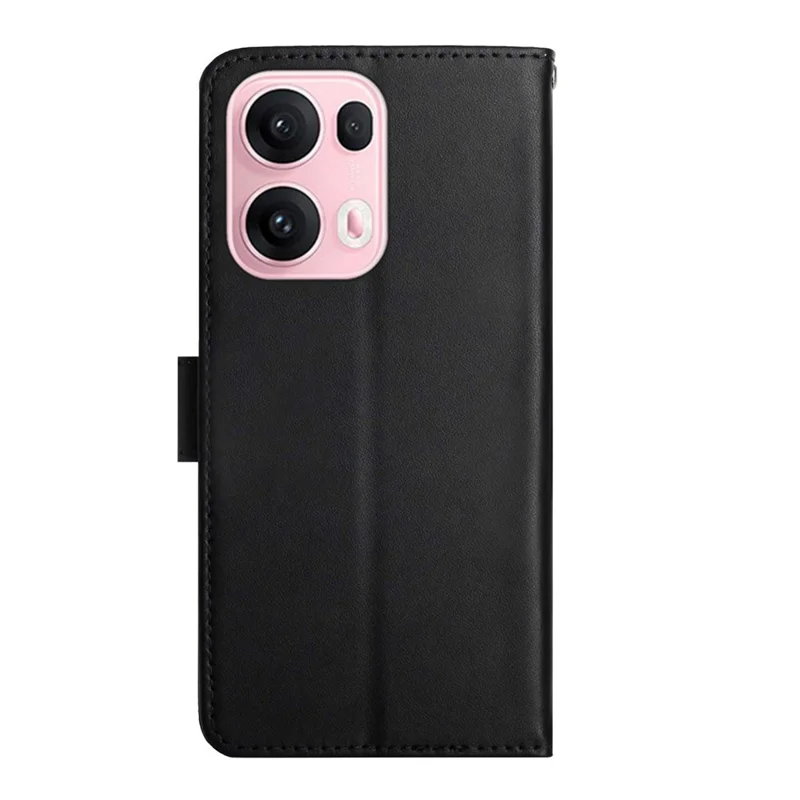 For Oppo Reno13 Pro 5G Case Genuine Cow Leather Phone Cover Nappa Texture - Black