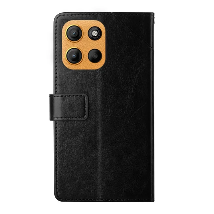 For Motorola Moto G Stylus 5G (2025) Case Y Shaped Lines Imprint Leather Phone Cover - Red