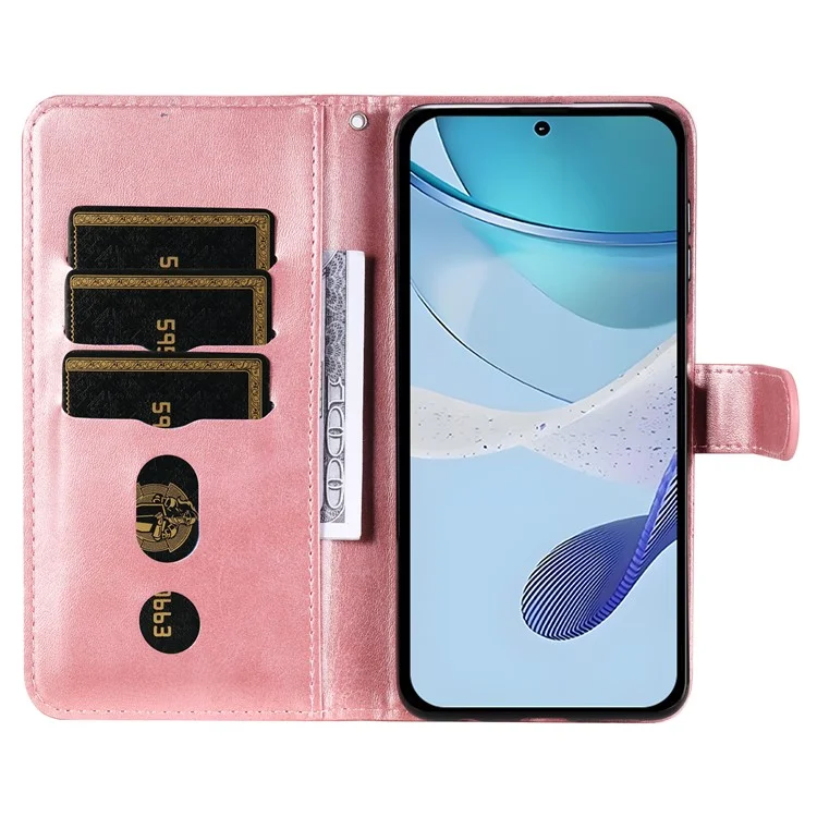 For Oppo A5 5G / 4G / Realme C75 5G / C75 4G / C71 4G / 14x 5G Case Zipper Wallet Calf Texture PU Leather Phone Cover - Pink
