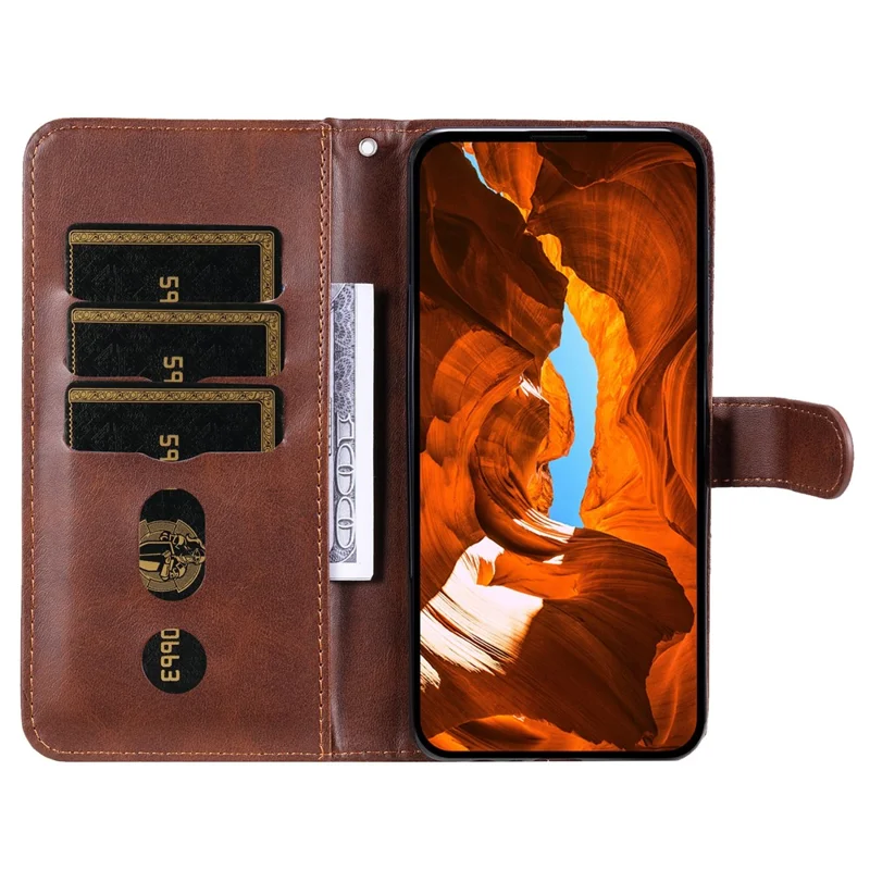 For Motorola Moto G85 5G / S50 Neo 5G Case Zipper Wallet Calf Texture PU Leather Phone Cover - Brown