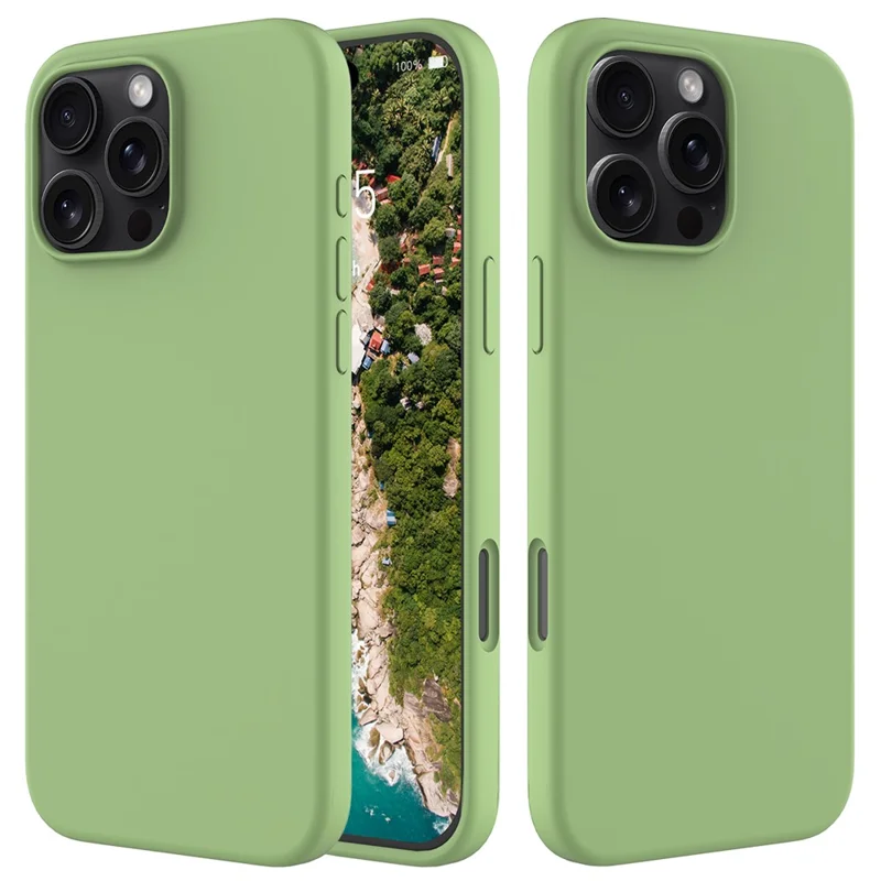 Bulk Purchasing For iPhone 16 Pro Max Case Liquid Silicone Soft Lining Back Phone Cover - Mint Green
