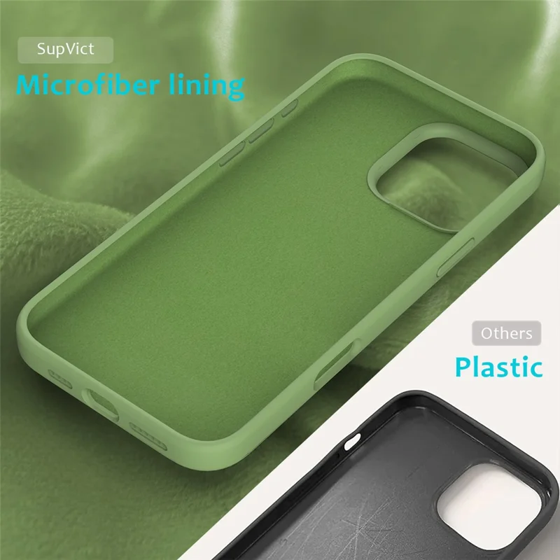Bulk Purchasing For iPhone 16 Pro Max Case Liquid Silicone Soft Lining Back Phone Cover - Mint Green