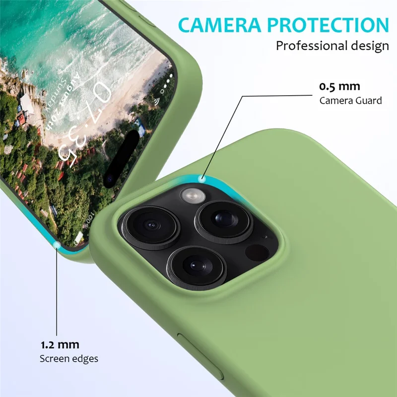 Bulk Purchasing For iPhone 16 Pro Case Liquid Silicone Soft Lining Back Phone Cover - Mint Green