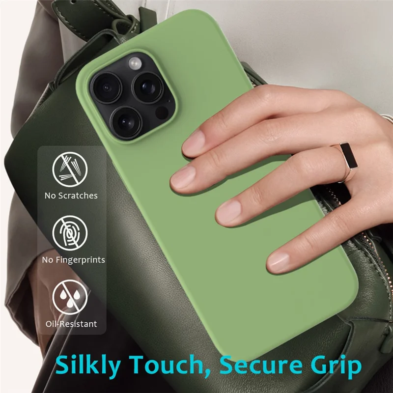 Bulk Purchasing For iPhone 16 Pro Case Liquid Silicone Soft Lining Back Phone Cover - Mint Green