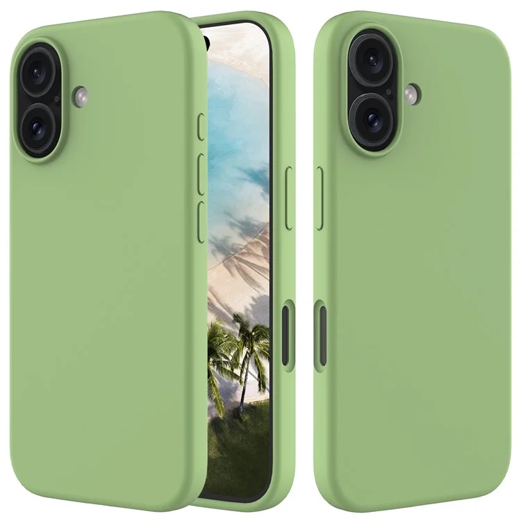 Bulk Purchasing For iPhone 16 Plus Case Liquid Silicone Soft Lining Back Phone Cover - Mint Green