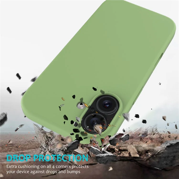 Bulk Purchasing For iPhone 16 Plus Case Liquid Silicone Soft Lining Back Phone Cover - Mint Green