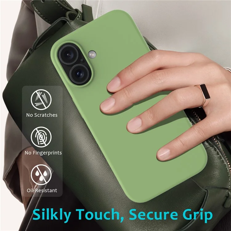 Bulk Purchasing For iPhone 16 Plus Case Liquid Silicone Soft Lining Back Phone Cover - Mint Green
