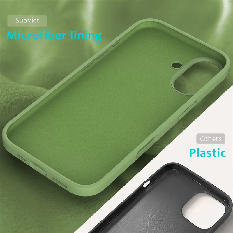 Bulk Purchasing For iPhone 16 Case Liquid Silicone Soft Lining Back Phone Cover - Mint Green