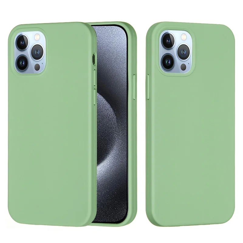 Acquisti all'ingrosso per iPhone 15 Pro Max Custodia in silicone liquido Fodera morbida Custodia posteriore per telefono - Verde menta