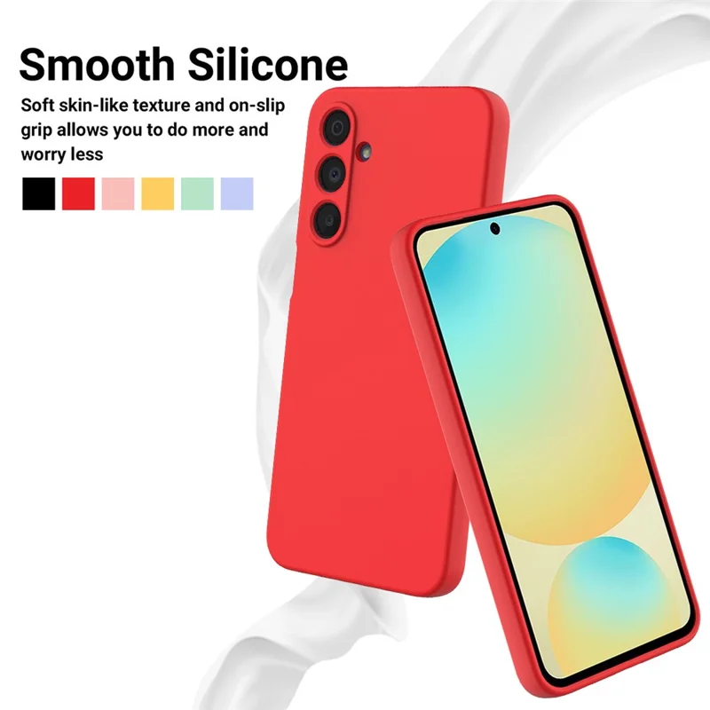 Compra a granel Funda de Silicona Líquida para Samsung Galaxy A56 5G con Correa de Mano - Rojo