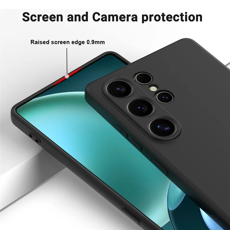 Bulk Purchasing For Samsung Galaxy S24 Ultra Case Liquid Silicone Phone Back Cover with Hand Strap - Black