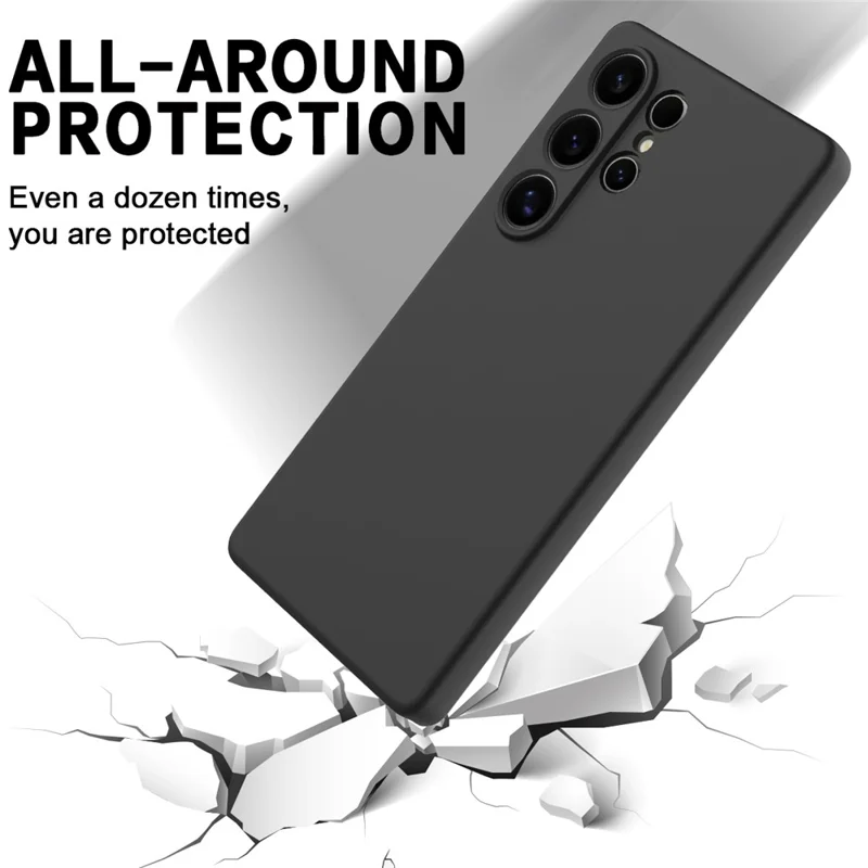 Bulk Purchasing For Samsung Galaxy S24 Ultra Case Liquid Silicone Phone Back Cover with Hand Strap - Black