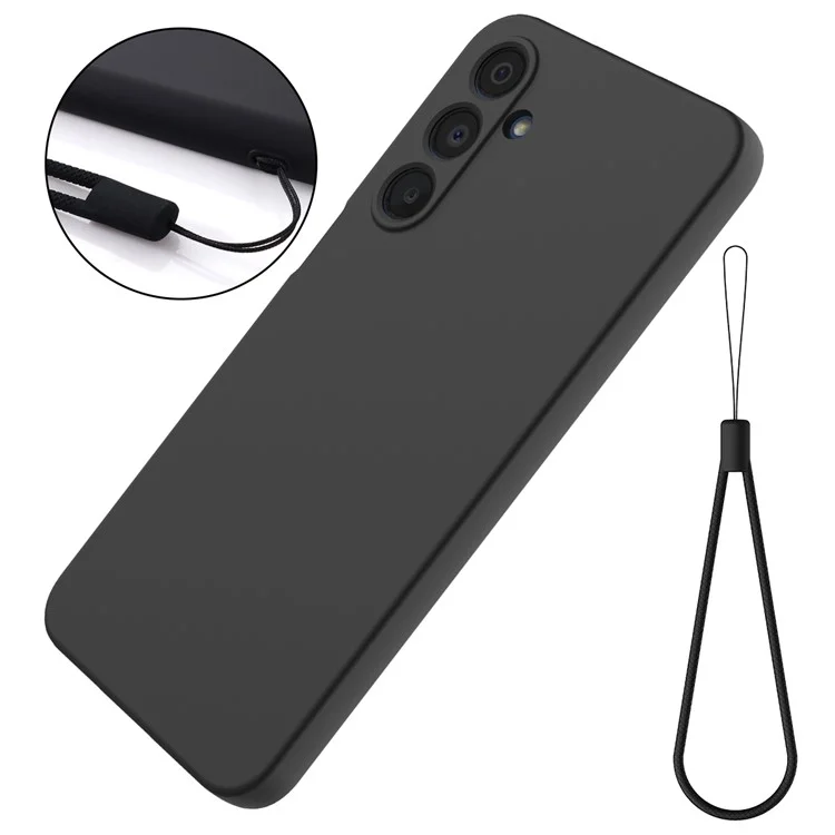 Acquisto all'ingrosso per Cover per Samsung Galaxy A35 5G in Silicone Liquido con Cinturino da Polso - Nero