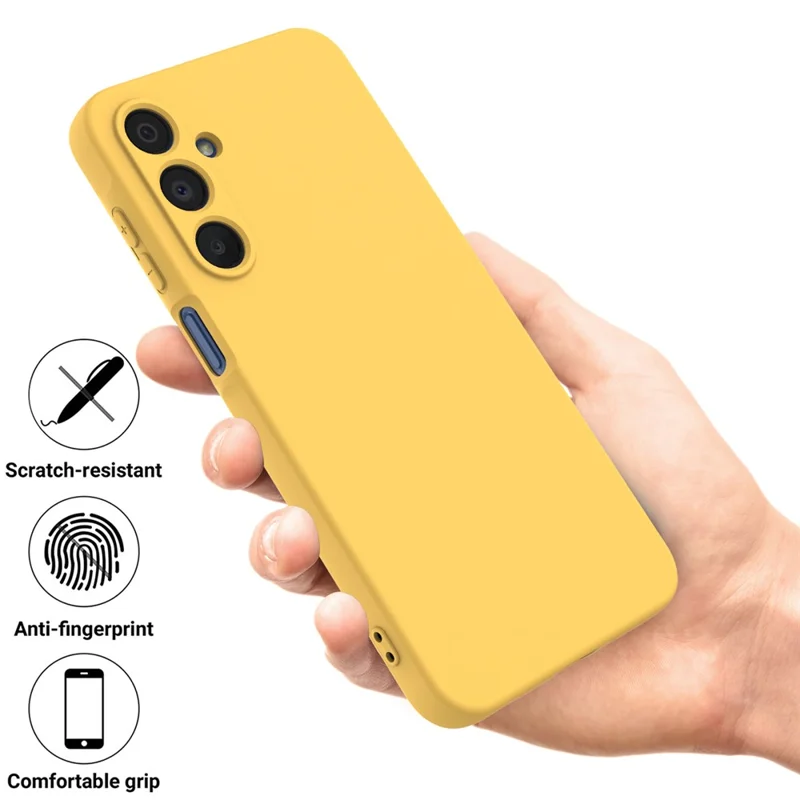 Bulk Purchasing For Samsung Galaxy A35 5G Case Liquid Silicone Phone Back Cover with Hand Strap - Yellow