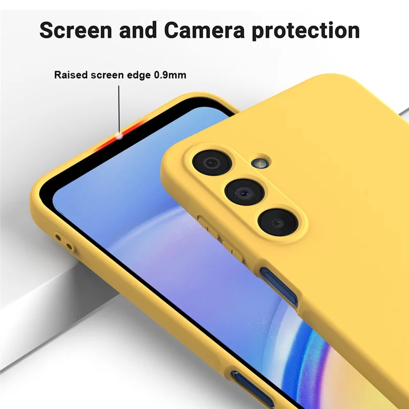 Bulk Purchasing For Samsung Galaxy A35 5G Case Liquid Silicone Phone Back Cover with Hand Strap - Yellow