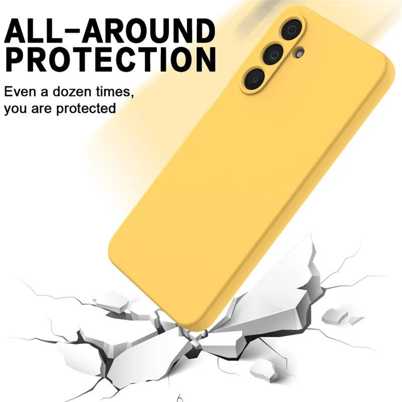 Bulk Purchasing For Samsung Galaxy A35 5G Case Liquid Silicone Phone Back Cover with Hand Strap - Yellow