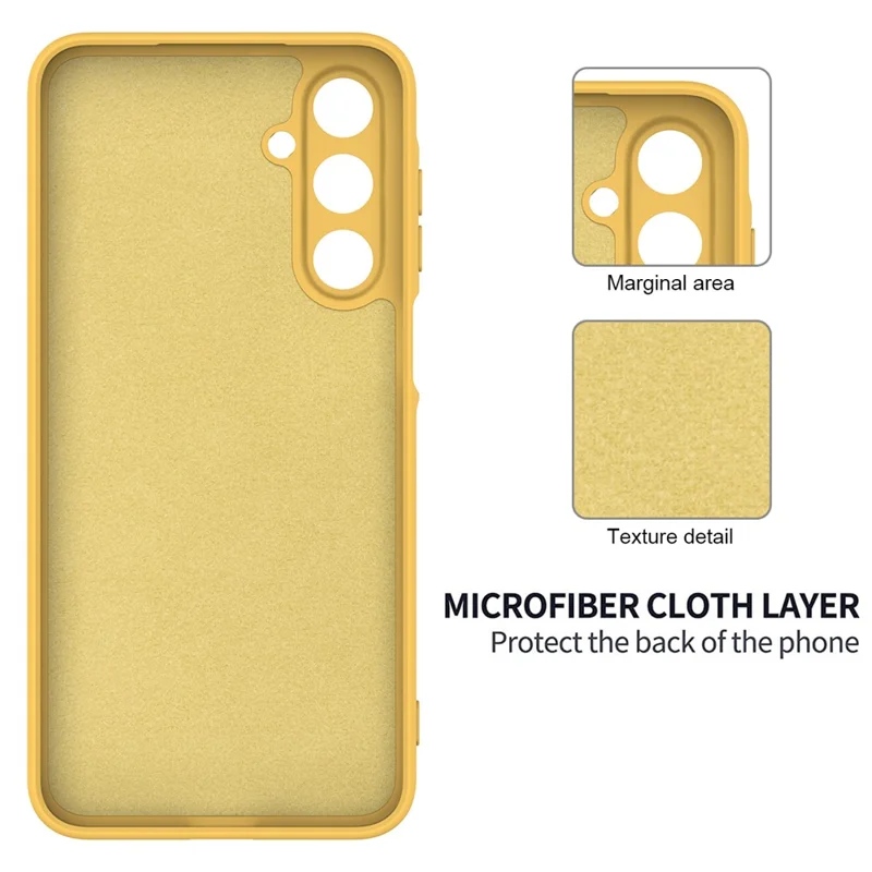 Bulk Purchasing For Samsung Galaxy A35 5G Case Liquid Silicone Phone Back Cover with Hand Strap - Yellow