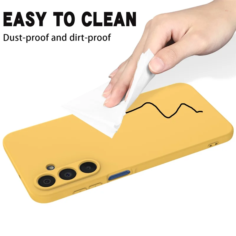 Bulk Purchasing For Samsung Galaxy A35 5G Case Liquid Silicone Phone Back Cover with Hand Strap - Yellow