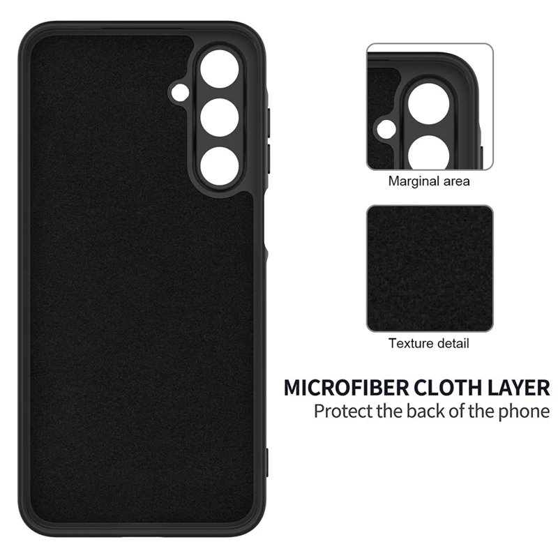 Bulk Purchasing For Samsung Galaxy A25 5G (Global) (161.0 x 76.5 x 8.3mm) Case Liquid Silicone Phone Back Cover with Hand Strap - Black