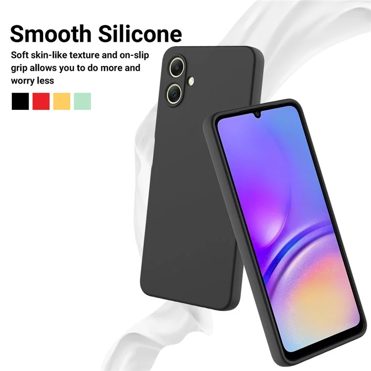 Großeinkauf für Samsung Galaxy A06 Hülle Flüssigsilikon Handy-Rückseite mit Handschlaufe - Schwarz