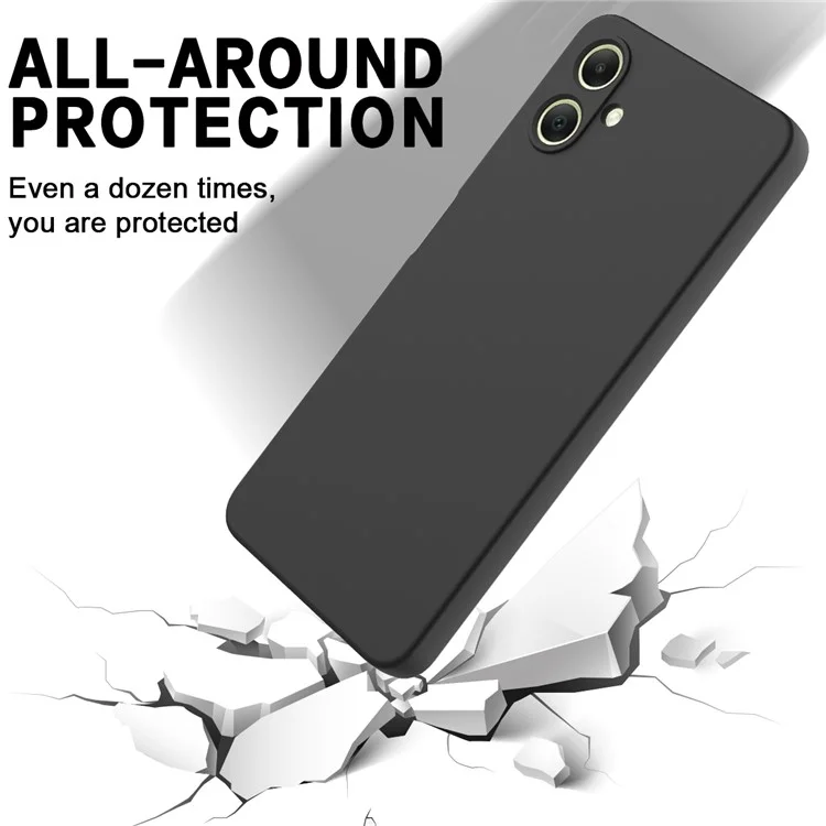 Großeinkauf für Samsung Galaxy A06 Hülle Flüssigsilikon Handy-Rückseite mit Handschlaufe - Schwarz