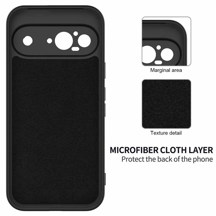 Acquisto all'ingrosso per custodia Google Pixel 9 in silicone liquido con cinturino da polso - Nero