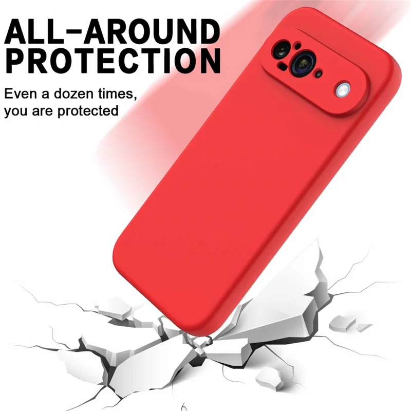 Bulk Purchasing For Google Pixel 9 Case Liquid Silicone Phone Back Cover with Hand Strap - Red