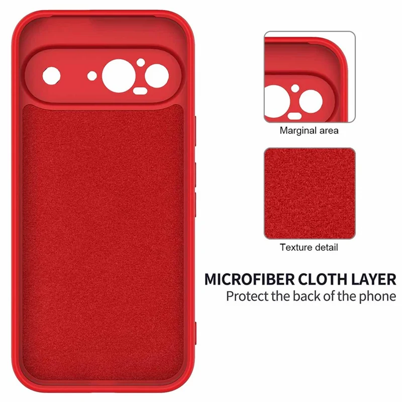 Bulk Purchasing For Google Pixel 9 Case Liquid Silicone Phone Back Cover with Hand Strap - Red