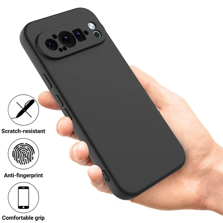 Bulk Purchasing For Google Pixel 9 Pro Case Liquid Silicone Phone Back Cover with Hand Strap - Black