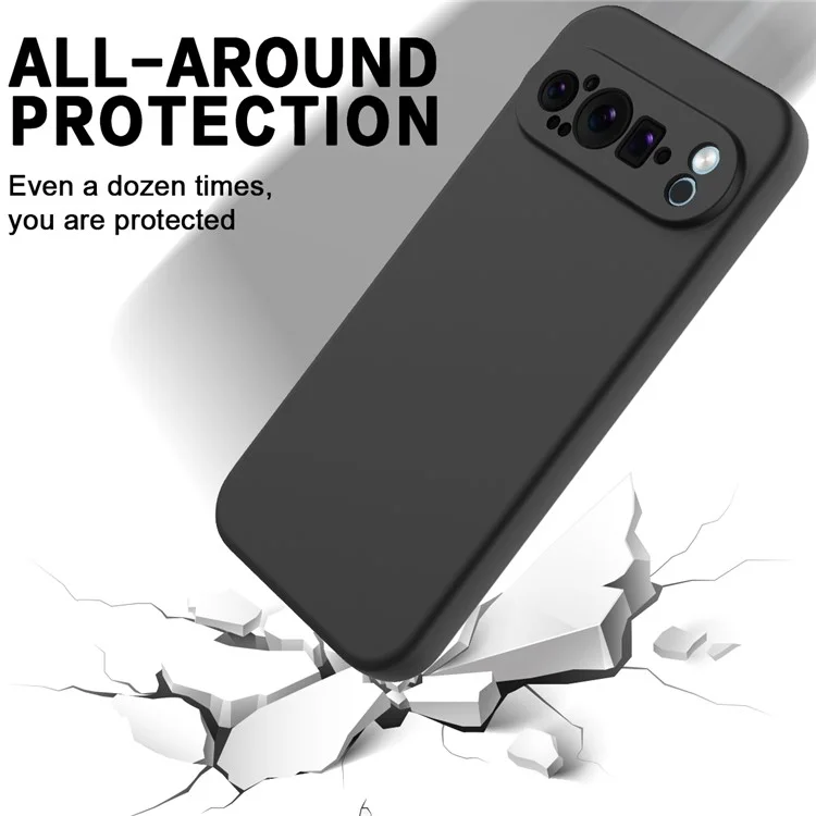 Bulk Purchasing For Google Pixel 9 Pro Case Liquid Silicone Phone Back Cover with Hand Strap - Black