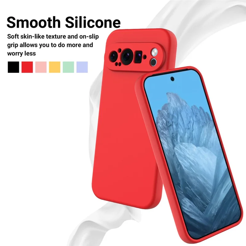 Bulk Purchasing For Google Pixel 9 Pro XL Case Liquid Silicone Phone Back Cover with Hand Strap - Red