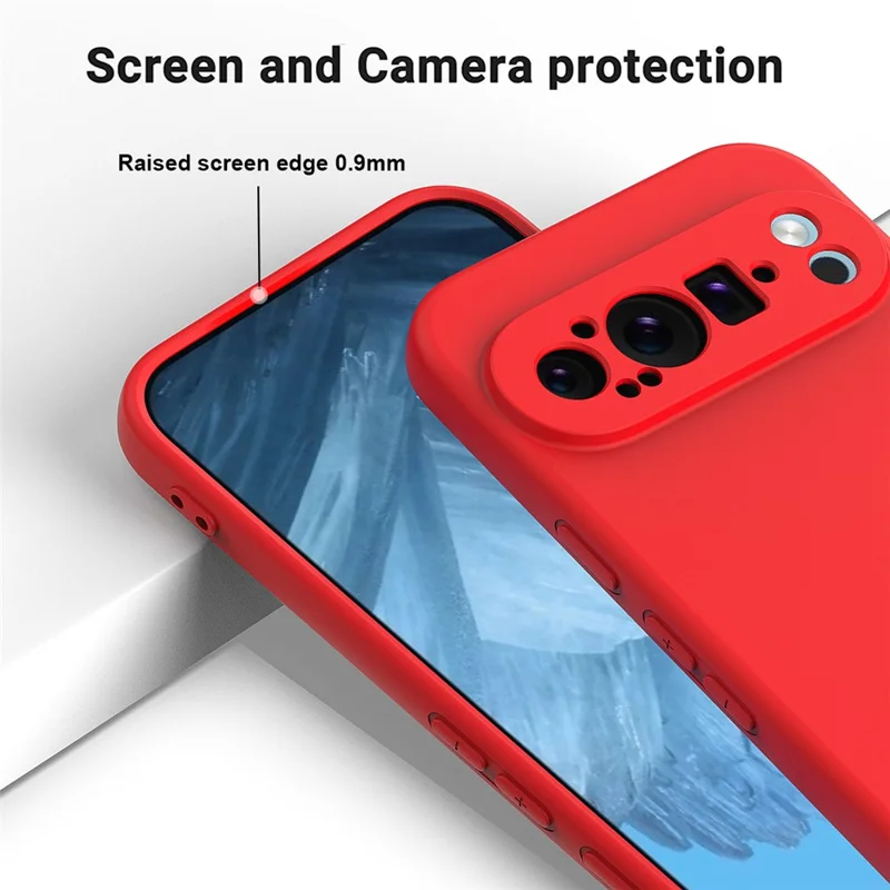 Bulk Purchasing For Google Pixel 9 Pro XL Case Liquid Silicone Phone Back Cover with Hand Strap - Red