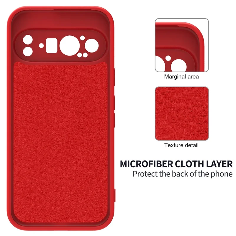 Bulk Purchasing For Google Pixel 9 Pro XL Case Liquid Silicone Phone Back Cover with Hand Strap - Red