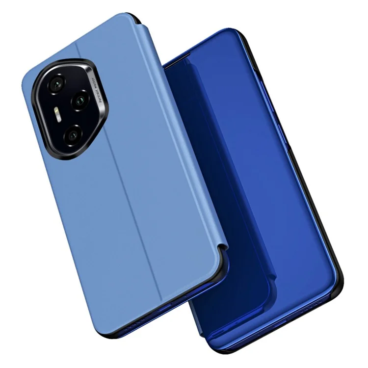 For Honor 300 Pro Case View Window Stand Leather Flip Phone Cover - Sky Blue