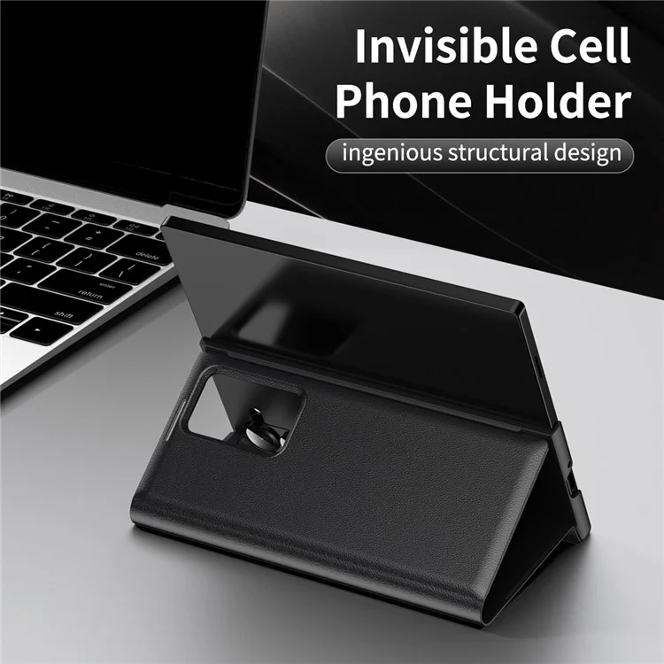 Cover per Samsung Galaxy Z Fold5 5G con Porta Carte Finestra Smart View in Pelle - Nero