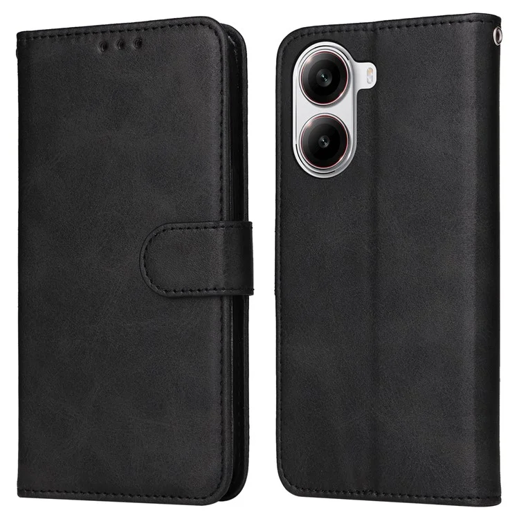 For Xiaomi Redmi Turbo 4 5G  /  Poco X7 Pro 5G Case Wallet PU Leather Folio Flip Phone Cover - Black