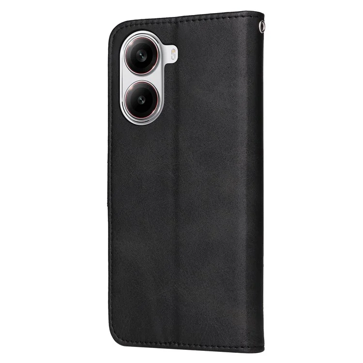 For Xiaomi Redmi Turbo 4 5G  /  Poco X7 Pro 5G Case Wallet PU Leather Folio Flip Phone Cover - Black